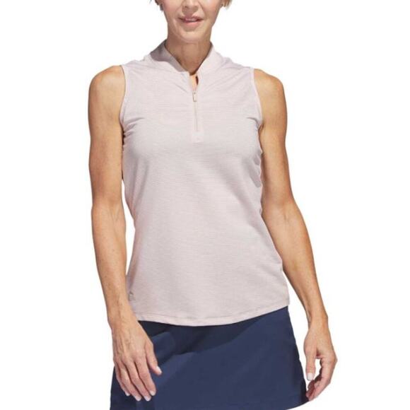 adidas Tops - Adidas Women's Wonder Taupe Two Color Ottoman Sleeveless Golf Polo Size S